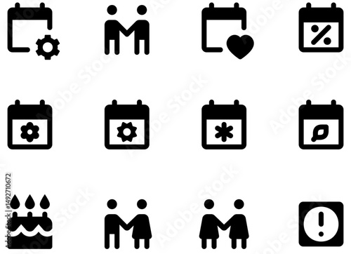 Set of Events icons	
