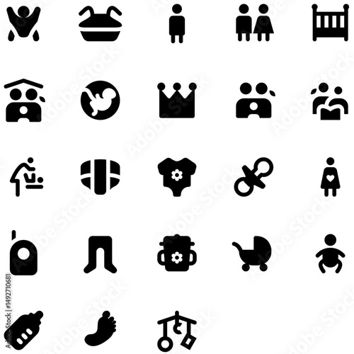 Set of Family & Baby icons	
