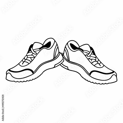 A new pair of white leather sport sneakers, stylish casual footwear isolated on white