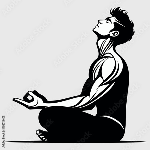Flat Design of Female Doing Yoga Asana