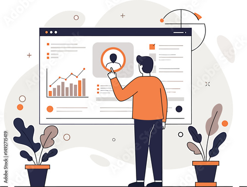 HR Analytics Dashboard - Minimalist Vector Design