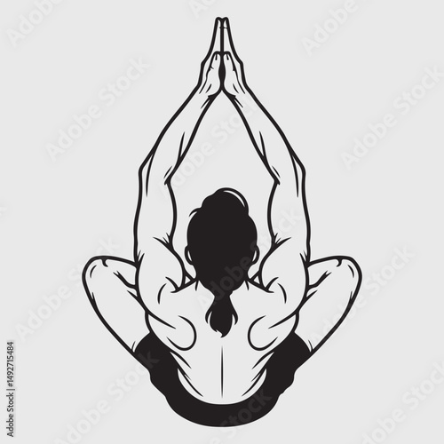 Yoga Pose Silhouette for Wellness and Meditation