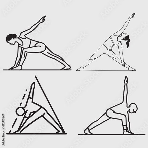 Woman in Classic Yoga Pose Vector Illustration

