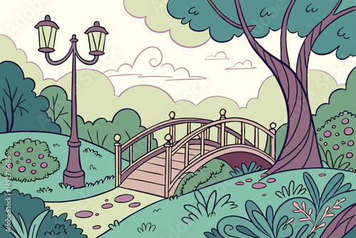 189 fantastic landscape, whimsical forest, enchanted garden, vibrant colors, intricate details, dreamlike scenery, lush greenery, winding paths, ornate bridges, lanterns, fantasy elements, magical atm