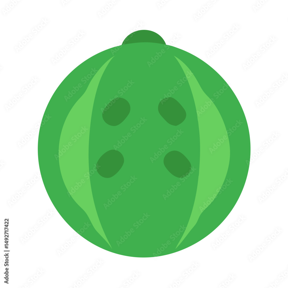Fototapeta premium Minimalist green watermelon illustration on a black background