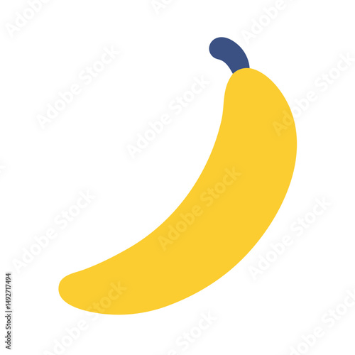 Simple graphic of a ripe banana against black backdrop