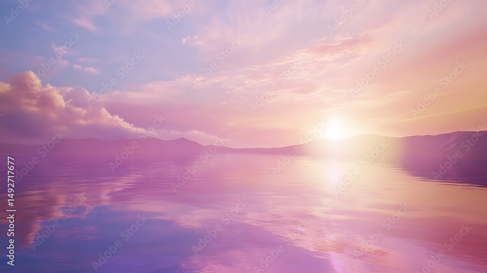 Fototapeta premium Pastel sunset over a lake