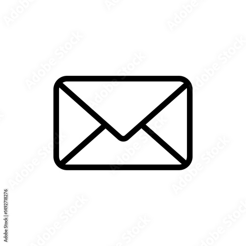 Mail icon, envelope, email web icon. message symbol isolated on transparent background.