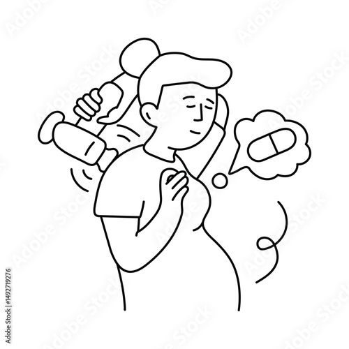 Massage machine vector outline illustrations. EPS 10 file