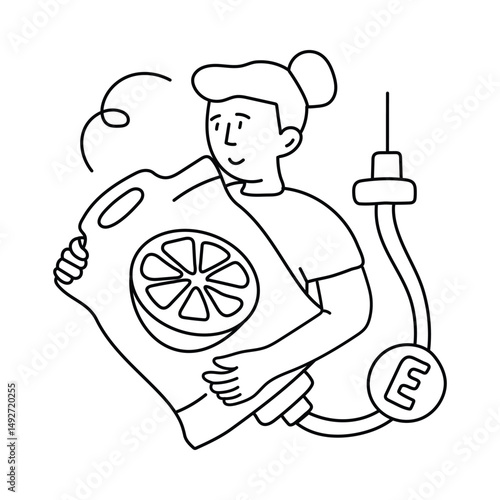 Vitamin drip vector outline illustrations. EPS 10 file 