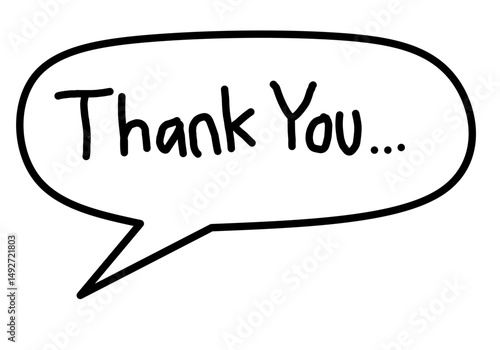 Polite speech bubble expressing gratitude with the words "Thank You...".