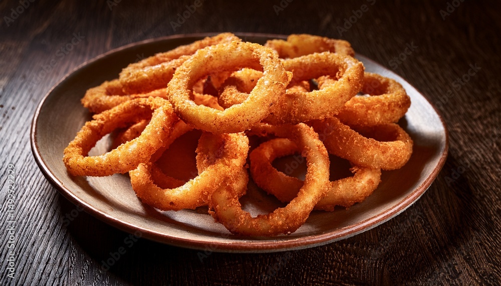 crispy onion rings on a plate crispy onion rings on a plate