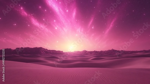 Pink desert sunrise