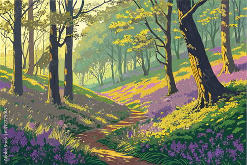 192 vibrant, colorful, lush, magical forest with blooming flowers, warm sunlight filtering through the trees, ethereal, fantastical, cinematic, highly detailed, 8k, hyper-realistic