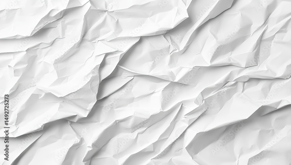 A close-up view of crumpled white paper showcasing intricate textures and shadows. ideal for backgrounds in design projects or creative presentations A close-up view of crumpled white paper showcasing intricate textures and shadows. ideal for backgrounds in design projects or creative presentations