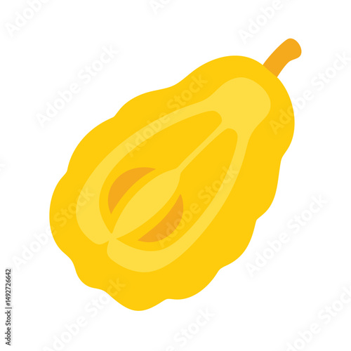 Sliced citron fruit illustration on black background for design