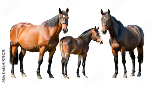 Three sires displayed on a white background for artistic and educational purposes