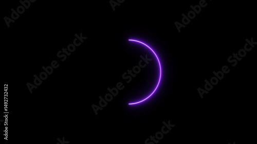 Wallpaper Mural Abstract Neon Circle Loading Animation: Pink and Blue Glowing Rings on Black Background 4k Torontodigital.ca