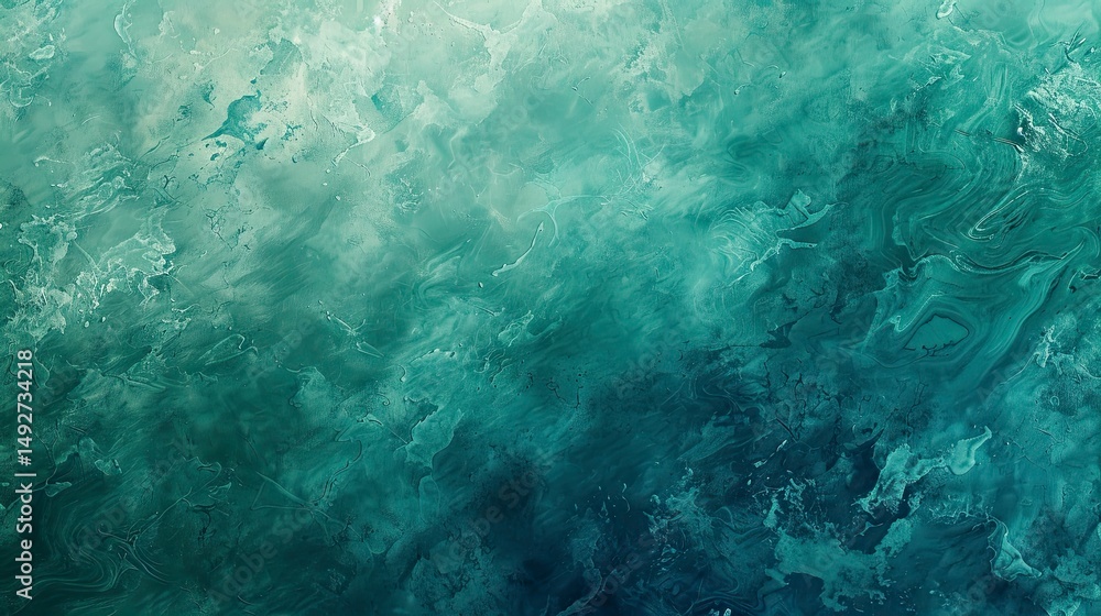 Fototapeta premium Abstract teal and turquoise fluid painting