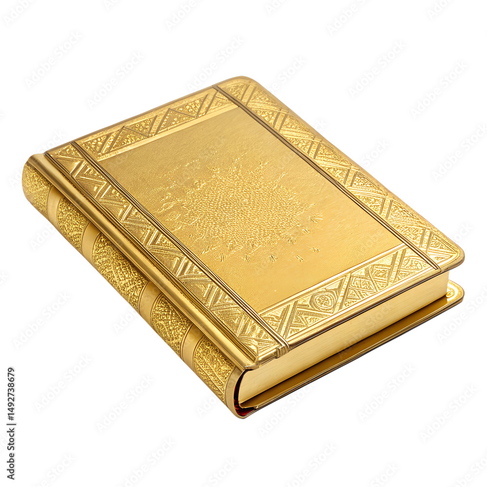 Fototapeta premium Golden Ornate Books: Elegance, Craftsmanship, and Timeless Appeal