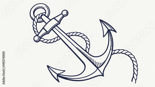 anchor and rope vector