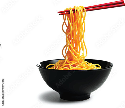 Delicious ramen noodles bowl with chopsticks asian cuisine japanese food photography close up food styling shot