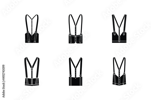 suspenders sketch icon silhouette vector illustration