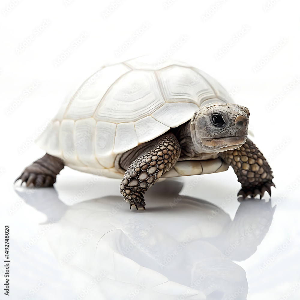 Obraz premium Albino Tortoise A Rare and Captivating Reptile