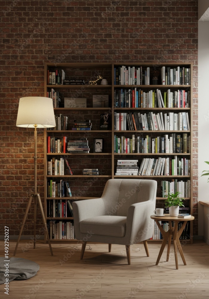 A comfortable armchair in a cozy reading corner, surrounded by books and a warm, inviting ambiance. A comfortable armchair in a cozy reading corner, surrounded by books and a warm, inviting ambiance.