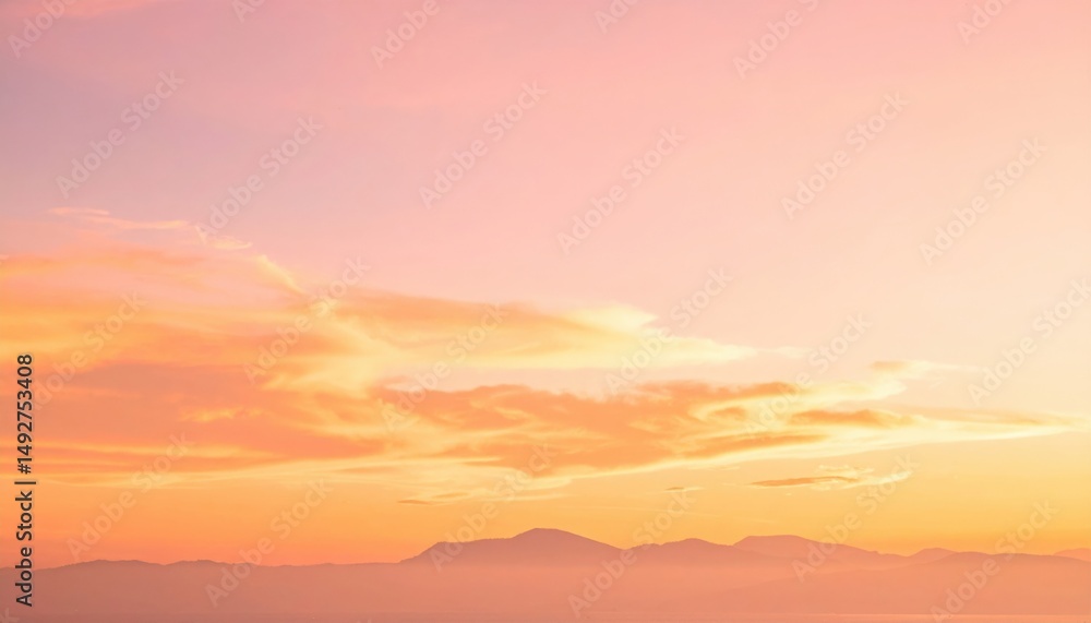 Sunset over mountain range serene landscape digital art tranquil environment aerial view nature's beauty Sunset over mountain range serene landscape digital art tranquil environment aerial view nature's beauty