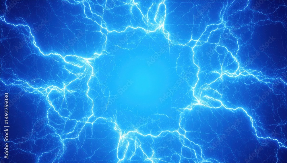 Obraz premium Electric surge of lightning strikes nature's fury digital artwork abstract environment dynamic viewpoint
