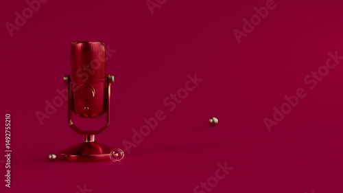 close up of a microphone Metallic Red