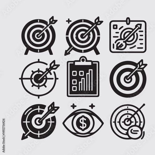Financial Growth & Performance Metrics Icons Set