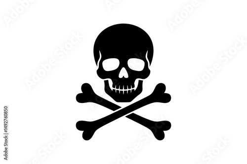Black skull and crossbones death danger halloween