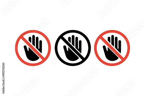 Do not enter hand stop sign access restriction icon