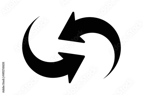 Two circular arrows pointing in opposite directions