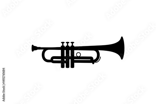 Trumpet musical instrument silhouette vector image