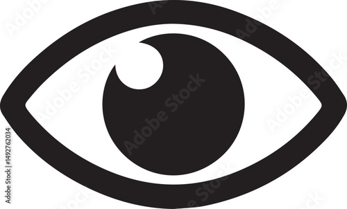 Eyeball Icon Silhouette Black Vector In Illustration