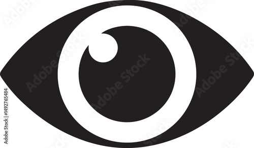Eyeball Icon Silhouette Black Vector In Illustration