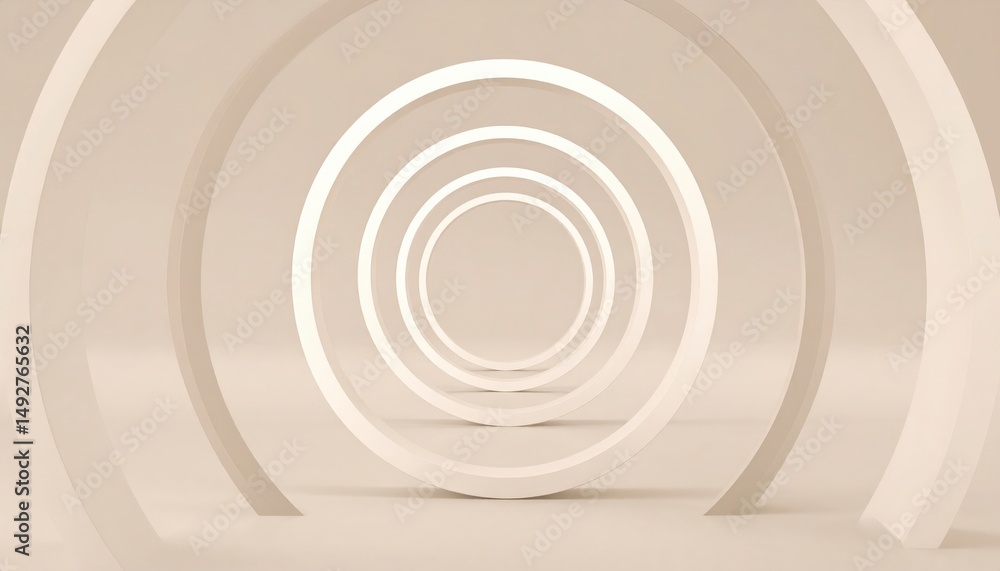 Obraz premium Dynamic circular patterns abstract design 3d visualization minimalist aesthetic overhead view art concept