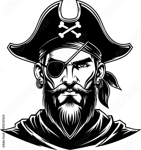 Pirate Skull Mascot illustration