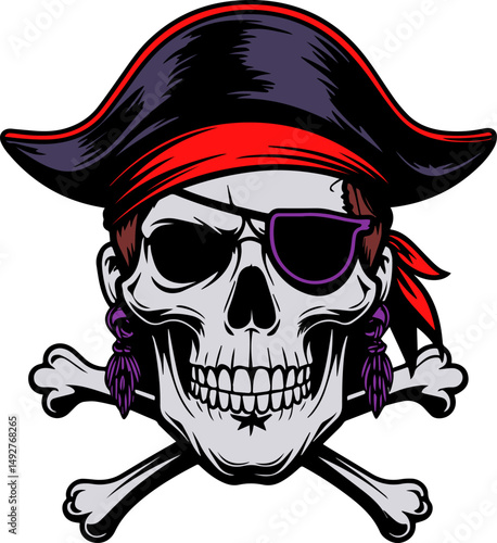 Pirate Skull Mascot illustration
