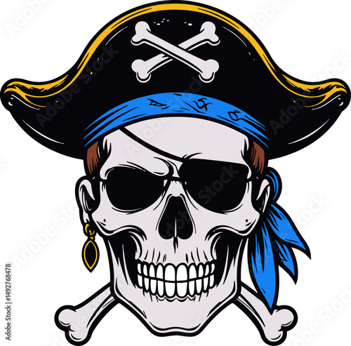 Pirate Skull Mascot illustration