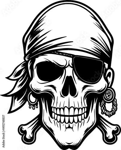 Pirate Skull Mascot illustration