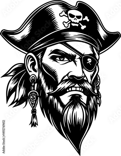 Pirate Skull Mascot illustration