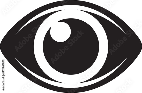 Eyeball Icon Silhouette Black Vector In Illustration