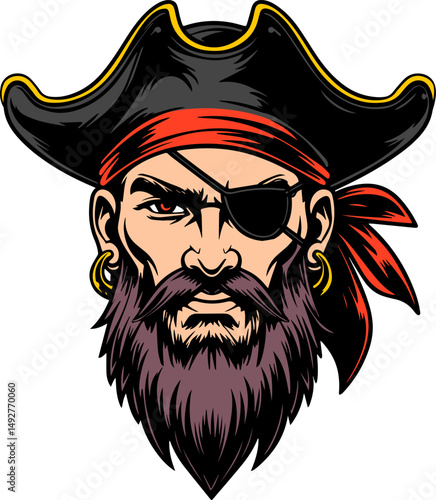 Pirate Skull Mascot illustration