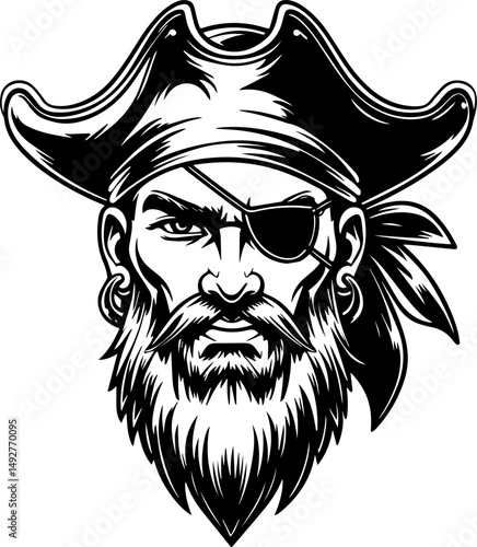 Pirate Skull Mascot illustration