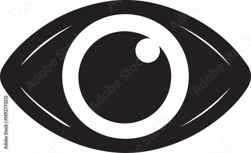 Eyeball Icon Silhouette Black Vector In Illustration