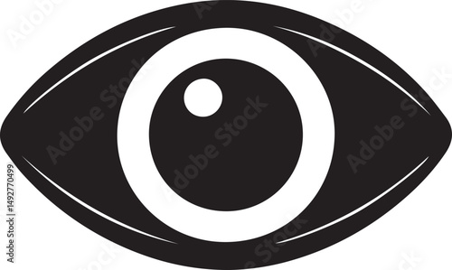 Eyeball Icon Silhouette Black Vector In Illustration